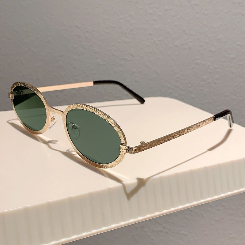 stessa montatura ovale piccola fragranza versione coreana goffrata dolce fresco alto valore facciale occhiali da sole Ins_voghion.com