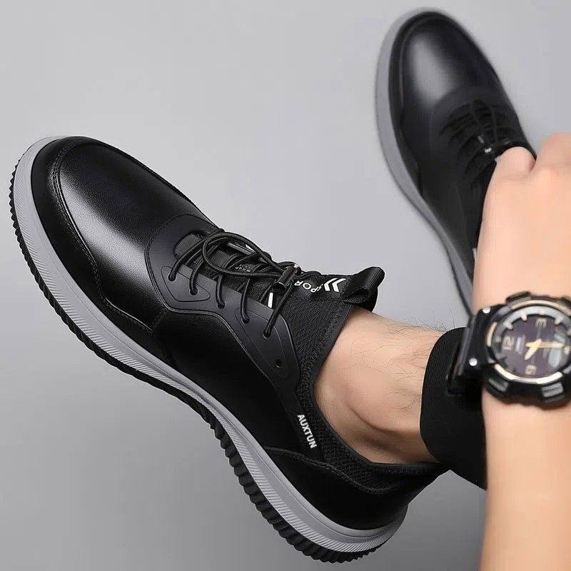 Soft Soled Casual Leather For Men 2025 New Korean Version Comfortable And Breathable Men's With Lace Up British Style_voghion.com