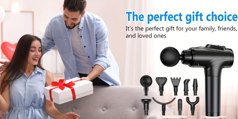 Przenośny elektryczny masażer mięśni, pistolet do masażu głębokich tkanek pleców, szyi i ramion, 30 prędkości, 9 głowic, prezent biurowy dla współpracowników i przyjaciół_voghion.com