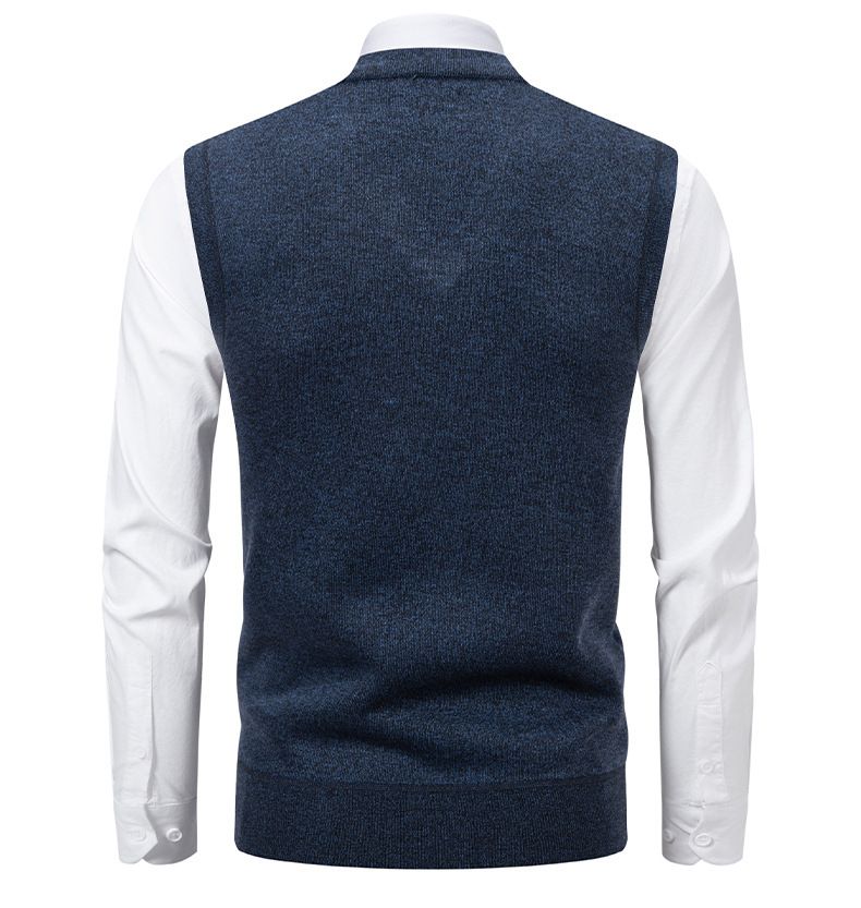 Herrenbekleidung Slim Fit Jacquard Pullover Weste Herren Slim Fit V-Ausschnitt Jacquard Pullover Weste, Strickpullover Ärmelloses Oberteil für Freizeitkleidung (L, XL, XXL)_voghion.com