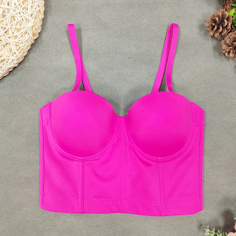 Vêtements pour femmes, caraco grande taille sans sous-vêtements, hauts pour filles sexy, style court, nombril exposé, haut tube sexy en arête de poisson, couleur unie_voghion.com