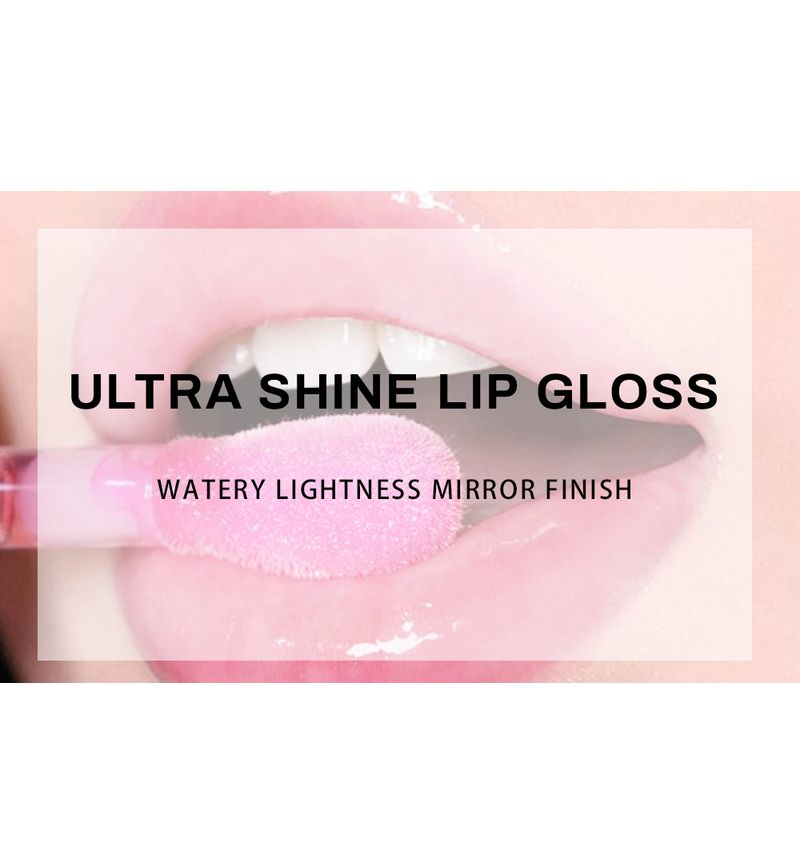 Julystar Feuchtigkeitsspendender Lipgloss mit großem Pinselspiegel, feuchtigkeitsspendendes Cantaloupe-Lippenöl, 4-teiliges Make-up-Set_voghion.com