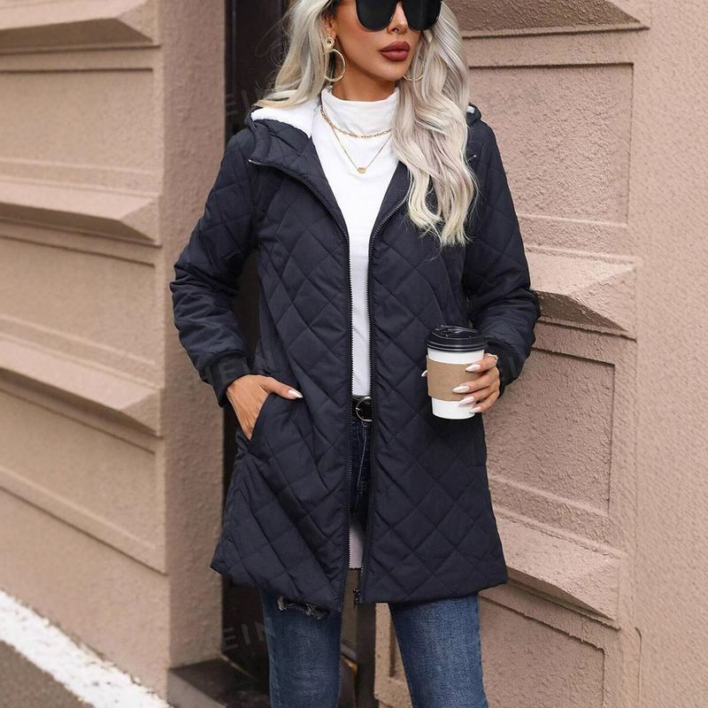 Damen-Wintermantel mit Fleecefutter und Kapuze – weiche Pufferjacke aus Polyester mit Kunstpelzbesatz, warme und stylische Oberbekleidung für Freizeit und Outdoor_voghion.com