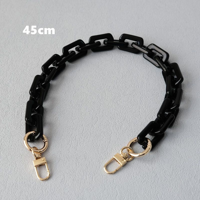 Bolso bandolera grueso de moda para mujer, accesorio con cadena para teléfono de resina acrílica y oro mixto negro._voghion.com