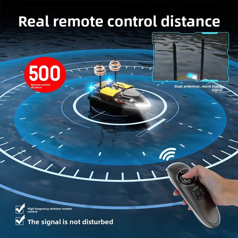 V802 Dual Antenna Nesting Boat High Efficiency Fishing 4 Feed Hoppers 3KG Large Capacity Bait Intelligent Control_voghion.com