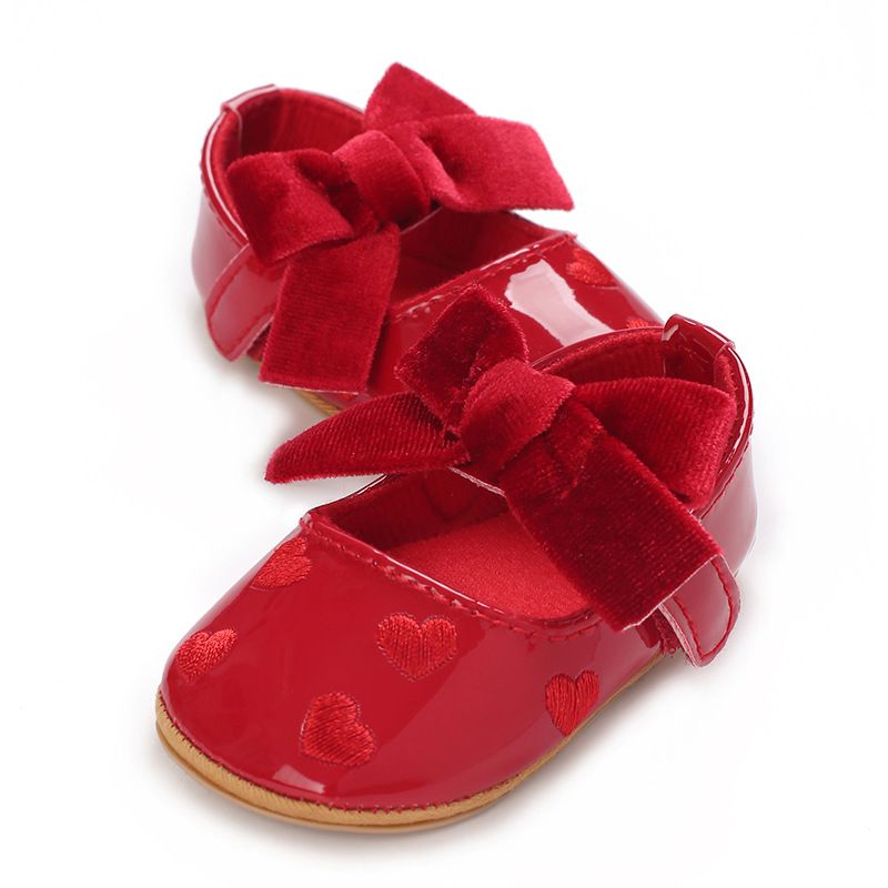 Scarpe per mamma e bambino Primavera e autunno nuove scarpe da principessa per bambina con fiocco antiscivolo con fondo morbido da 0-1 anno_voghion.com