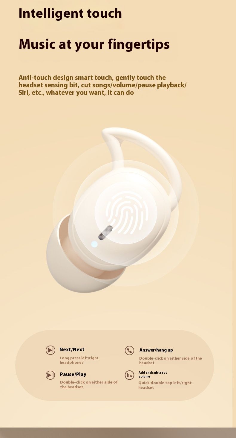 2024. gada jaunās bezvadu Bluetooth TWS Awakening mini sporta skriešanas austiņas sānu miegam_voghion.com