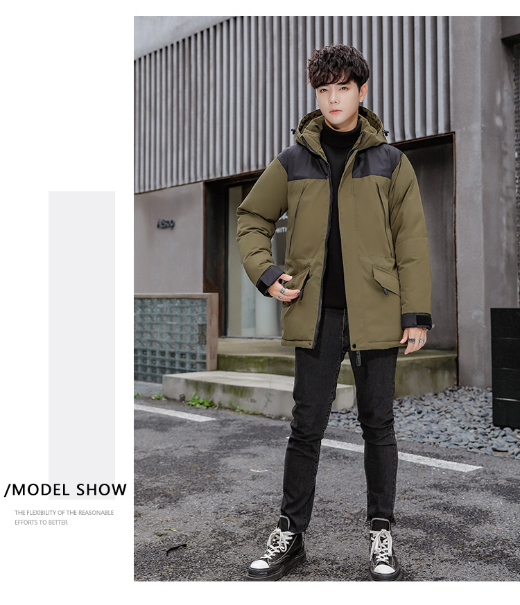 Giacca da lavoro invernale da uomo in piumino di cotone, nuova giacca di cotone casual di media lunghezza ispessita di marca alla moda_voghion.com