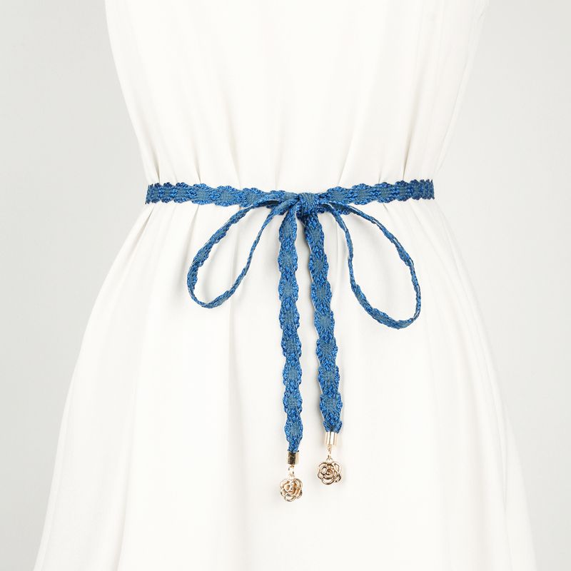 Embroidery Braided Belt - Adjustable Waist Rope (Handmade, Boho & Retro Style)_voghion.com