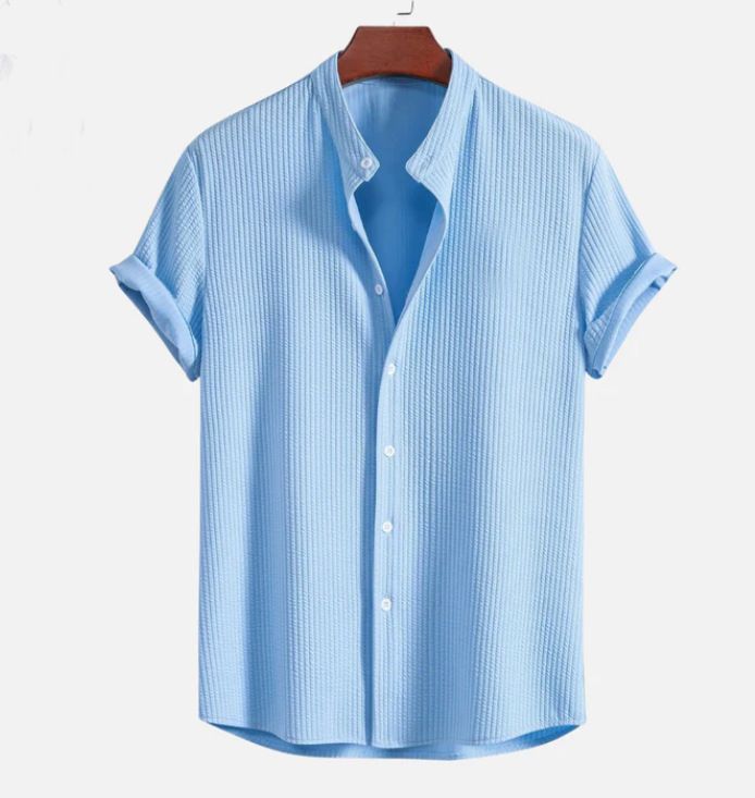 Clothing 2024 Summer New Short Sleeve Solid Color Men's Shirt Top_voghion.com