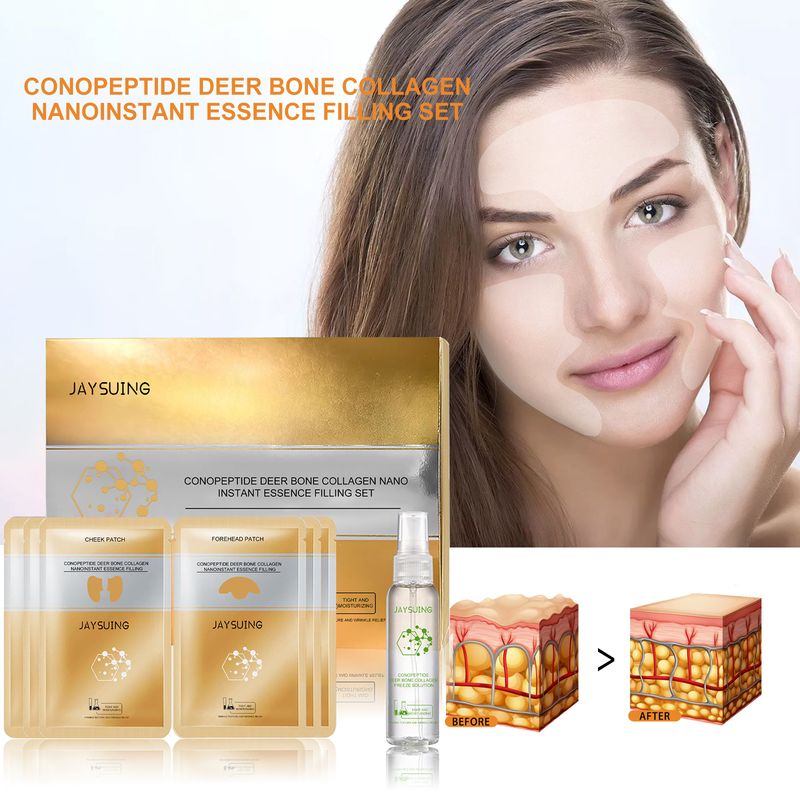 Jaysuing Snail Peptide Deer Bone Collagen Essence Set Ljusar upp fina linjer, motverkar åldrande, återfuktar och stramar upp ansiktshuden_voghion.com