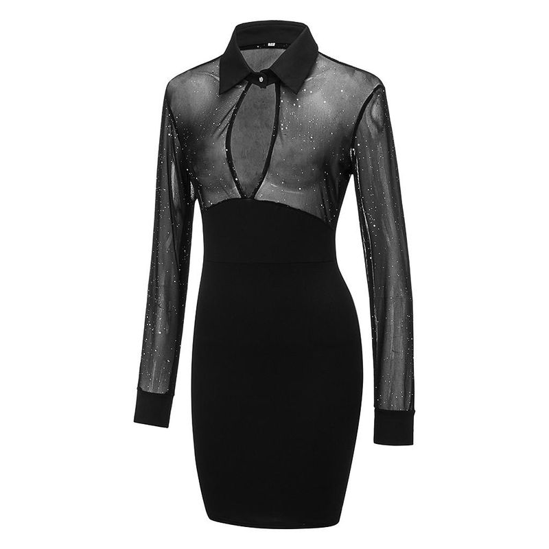 Chamsgend Fashion Women's Long Short Sleeve Slim Dress Slim Dress kleit_voghion.com