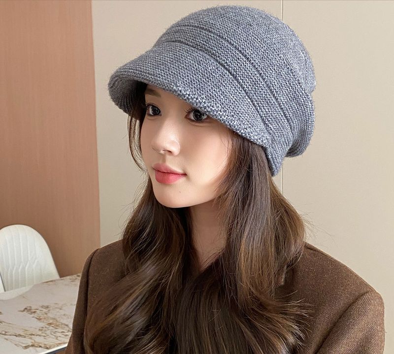 Cappelli da donna, autunno e inverno, lavorati a maglia, moda, caldi paraorecchie, cappello in pile, larghi, per esterni, con ampia circonferenza della testa, cappello di lana per donna_voghion.com