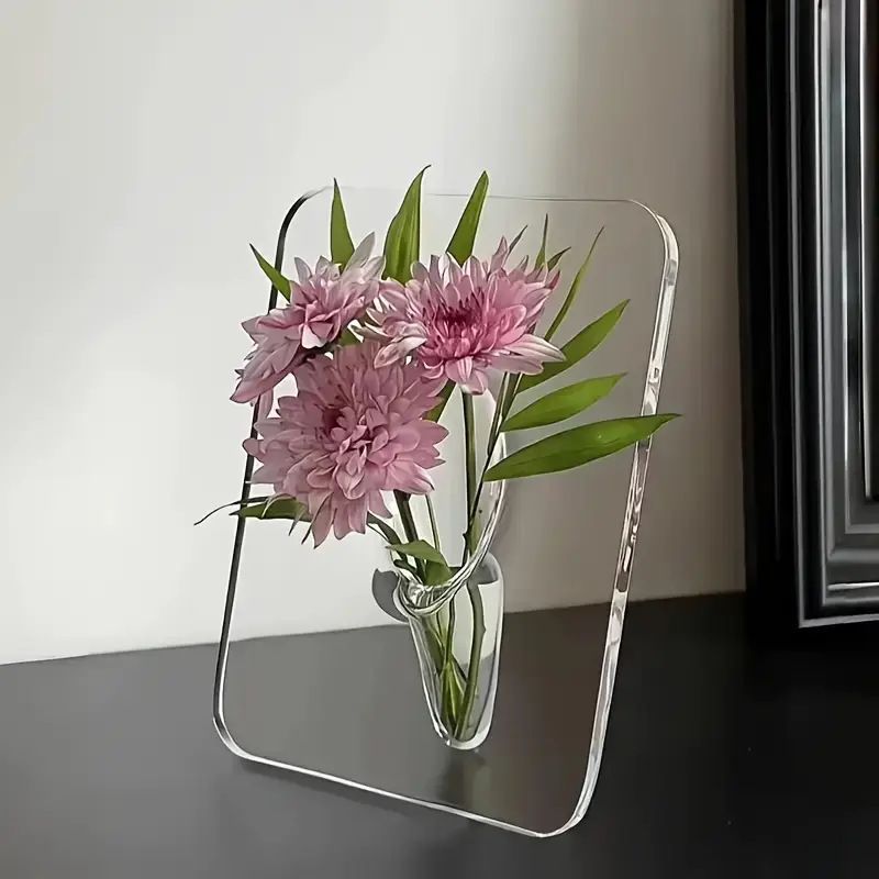 High-end Photo Frame Plastic Ornament Acrylic Vase Flower Arrangement Desktop Decoration Living Room Hydroponics_voghion.com