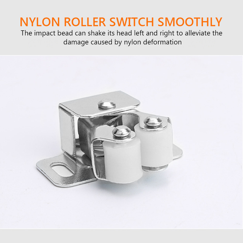 8pcs Cabinet Door Magnets Double Roller Catch Stop Latch Closer Damper Buffer With Screws Wardrobe Hardware Furniture Fittings_voghion.com