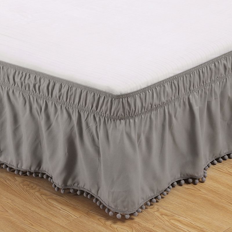 Gonna elastica per letto - Tinta unita con design antiscivolo (facile da installare, adatta a materassi da 20 a 40 cm, antipiega, Queen/King size)_voghion.com