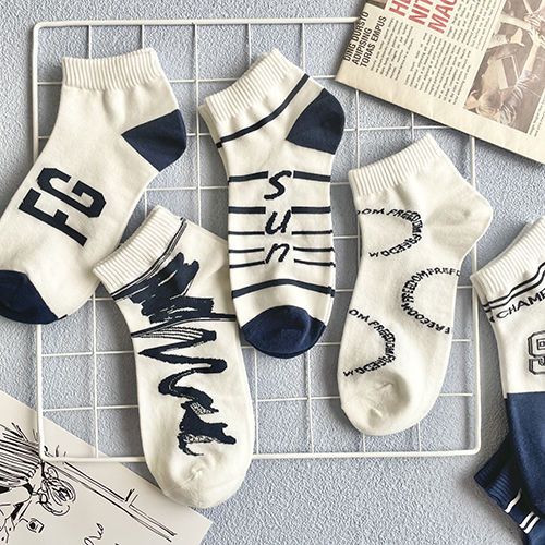 Short men's Instagram trendy versatile in summer, thin odorless, sweat absorbing white sports breathable couple's boat_voghion.com