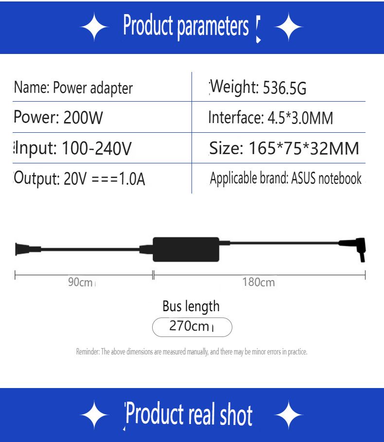 200-W-Netzteil, geeignet für ASUS-Laptops, 20 V, 10 A, Ladegerät mit 4,5 x 3,0 mm, kompatibel mit ASUS ROG Zephyrus G14/G15, TUF Dash F15_voghion.com