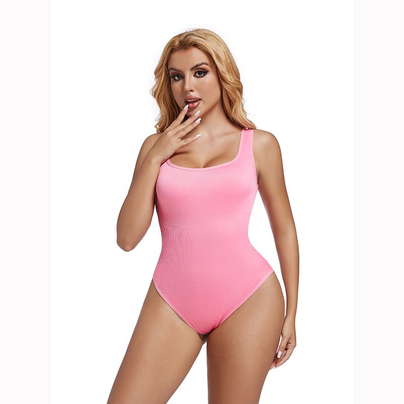 Tuta intima da donna senza cuciture, a coste, modellante, con scollo quadrato_voghion.com
