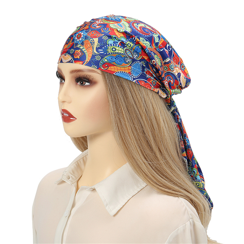 Nuovo cappello curvo in tessuto stampato multicolore Cappello turbante versatile stampato alla moda_voghion.com