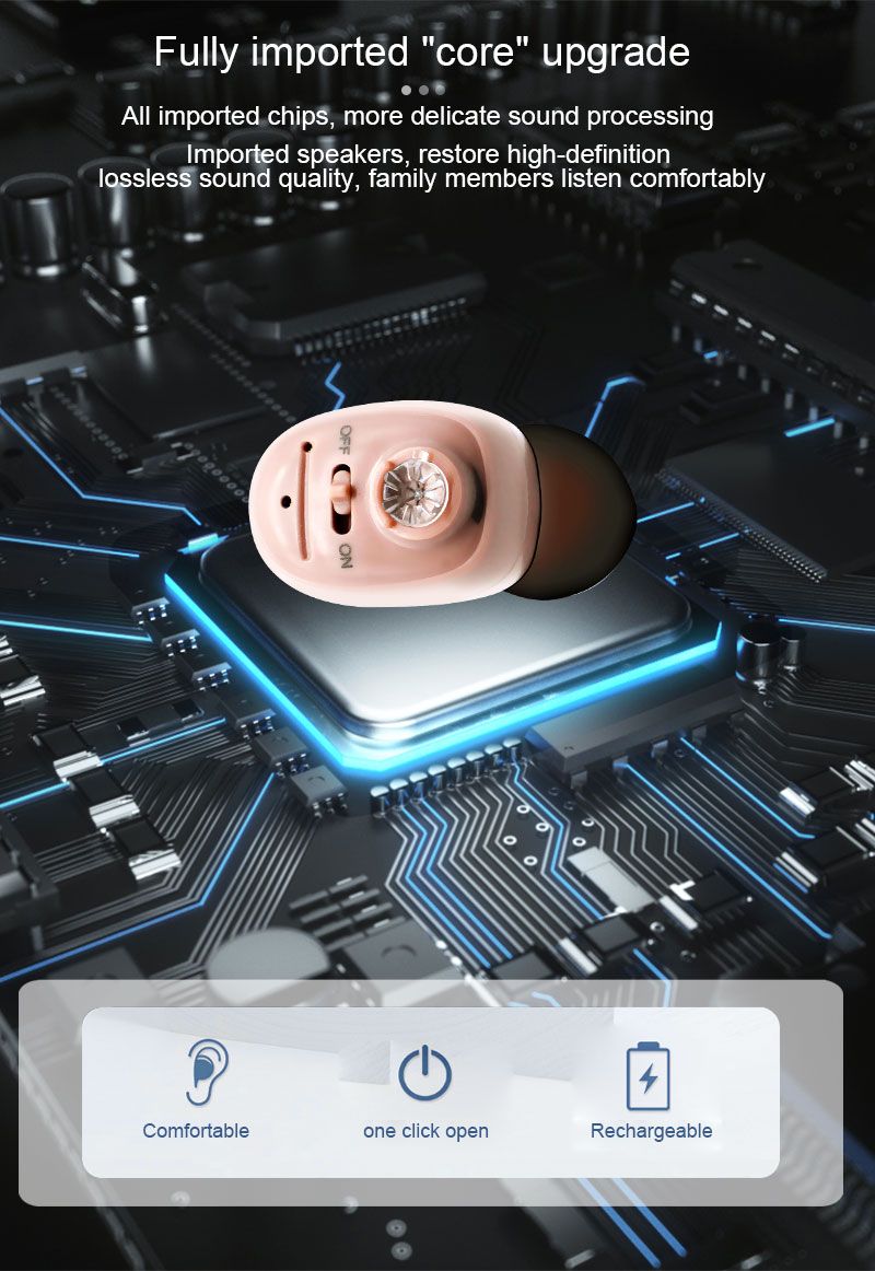 Hilfsmittel für Taubheit Ältere wiederaufladbare Hörgeräte Mini Digital Sound Verstärker mit Geräuschunterdrückung Audifonos_voghion.com