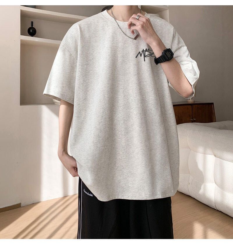 Maglietta a maniche corte da uomo, taglie forti, estiva, casual, ampia, con scollo rotondo e mezza manica, semplice e stampata._voghion.com