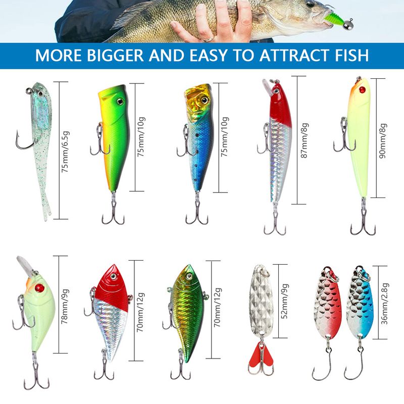 Esca 24 pezzi Accessori per spinning morbido Set di esche Attrezzatura da pesca Topmouth per le vacanze Scatola regalo_voghion.com