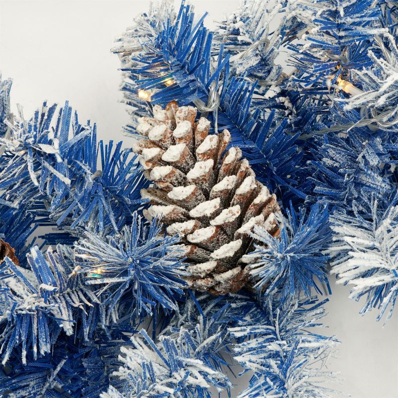 Pre-lit Xmas Tree Artificial Christmas 4-Piece Set,Garland, Wreath And Set Of 2 Entrance Trees X-mas With LED Lights, Christmas Tree_voghion.com