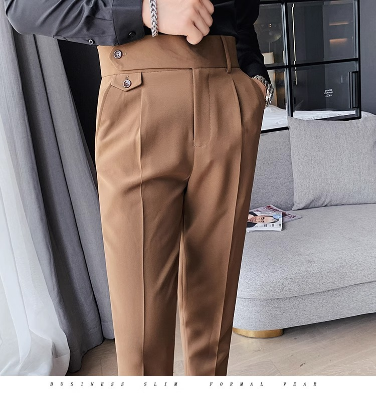 Erkek günlük giysi Pantolon Sonbahar Kış Moda Yeni Düz Gevşek Erkek takım elbise Pantolon Zarif Yumuşak Pantolon Napoliten Pantolon_voghion.com