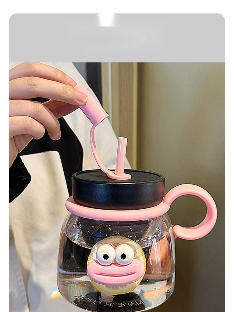 Girls' Water Bottle Summer High-Value Straw Belly Large Capacity Strainer High Temperature Resistant Cute Tea Brewing_voghion.com