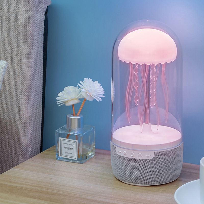 Creative Colorful Bluetooth-Compatible Speaker HiFi Stereo LED Jellyfish Mood Lamp Color Changing for Home Office_voghion.com