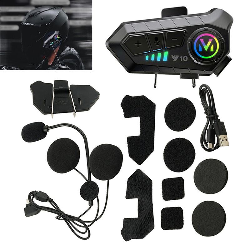 HiFi Bluetooth 5.3 Motorradhelm-Headset Drahtloser Anruf Motorrad-Kopfhörer_voghion.com