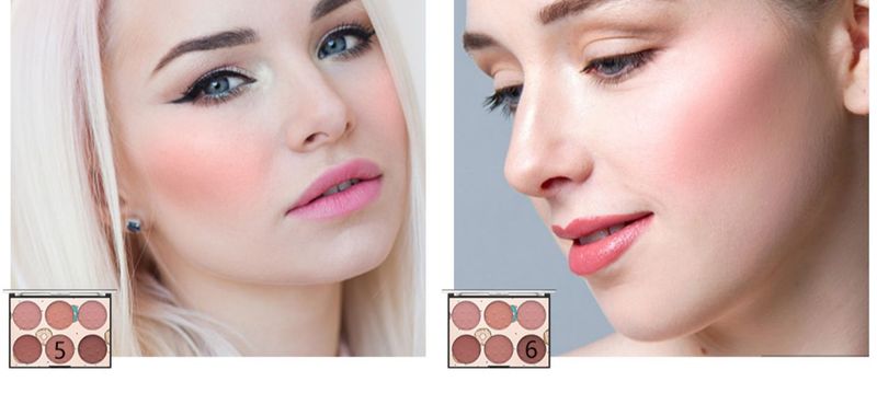 Multi-Color Foundation Blush Natural Red Highlighting Palette voor dames_voghion.com
