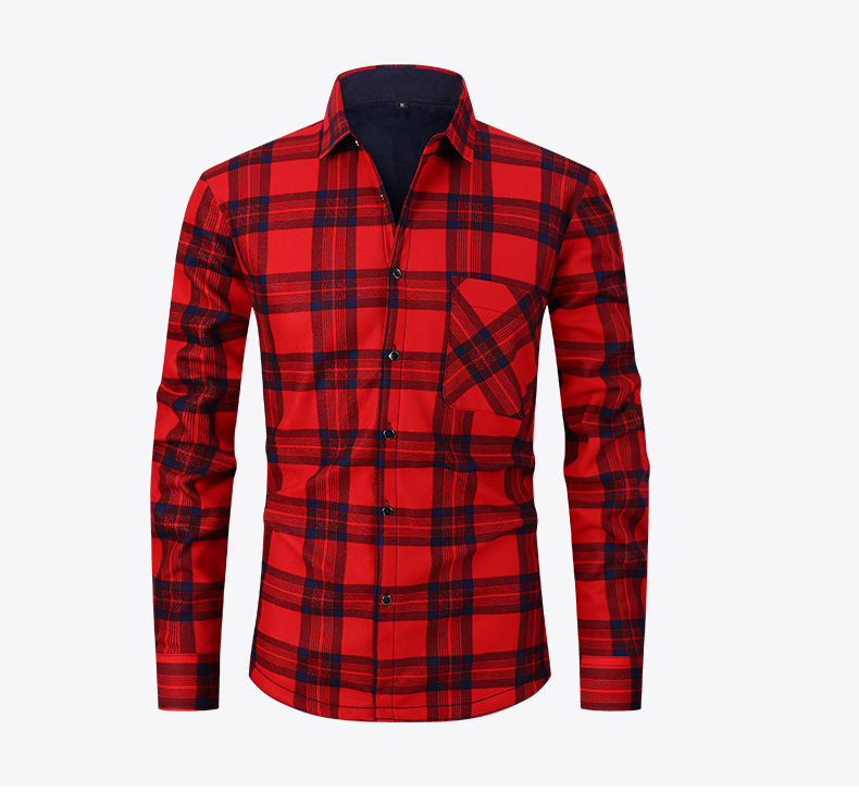 Camicia in flanella da uomo – Calda e accogliente camicia scozzese a maniche lunghe (11 colori) – Casual invernale foderata in pile (dalla S alla XXXL)_voghion.com