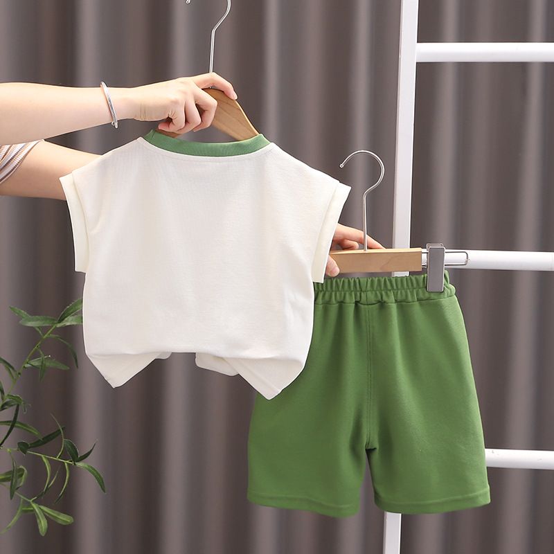 Kids’ Clothing Children's Sleeveless Suit Pure Cotton Summer New Baby Shorts Clothes Boys Summer Clothes Girls T Shirt Children's Clothing_voghion.com