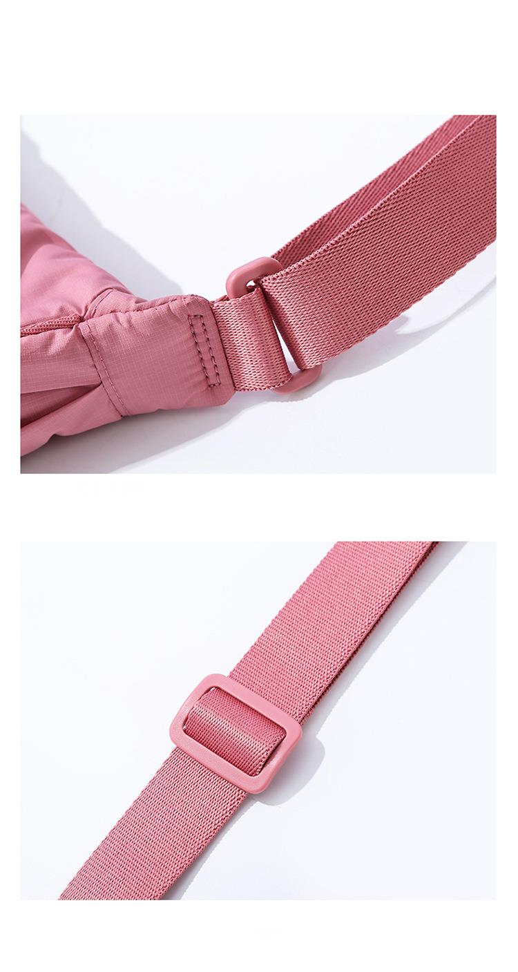 Borsa a tracolla portatile semplice da donna in nylon imbottito in tinta unita, borsa da viaggio_voghion.com