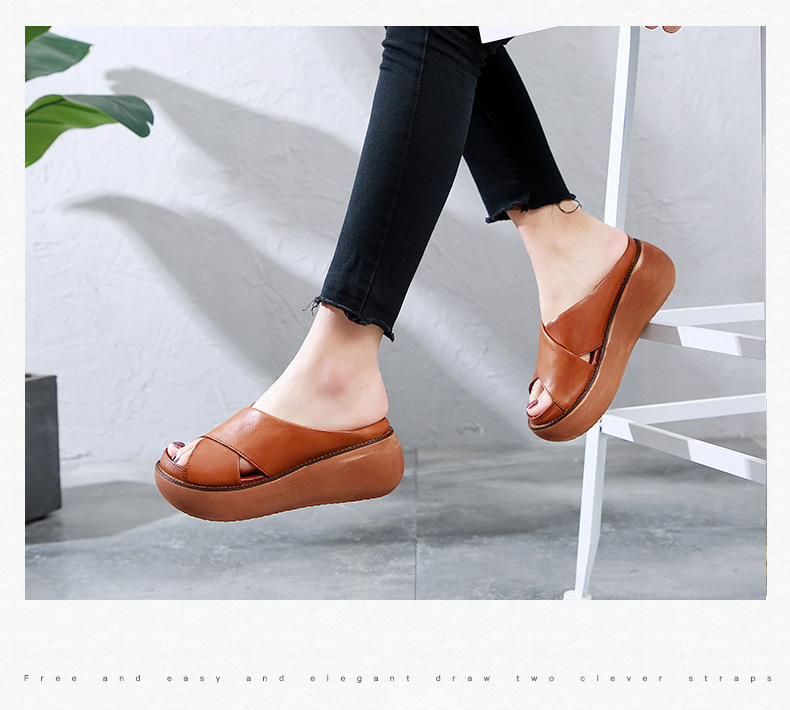 Coole Hausschuhe, neue Sommer-Slipper mit Biskuitsohle, gekreuztem Absatz, übergroße Damen-Hausschuhe zum Draußentragen_voghion.com
