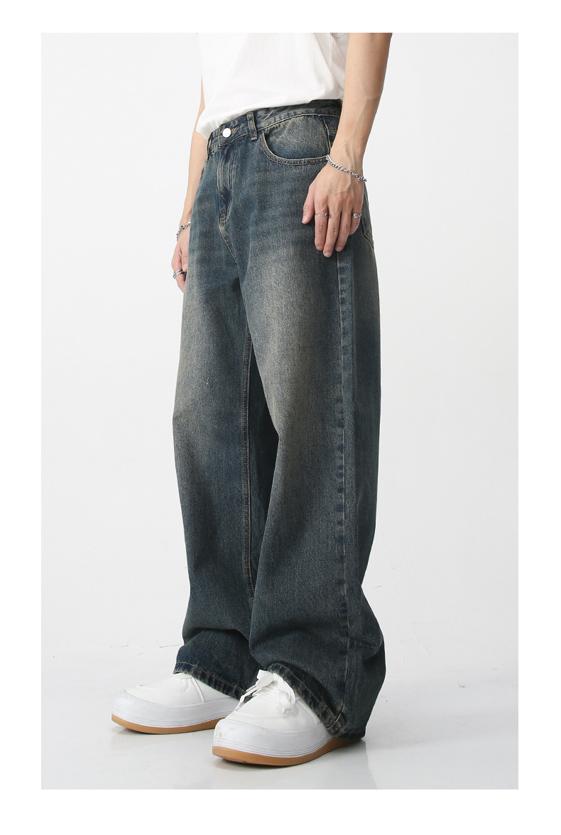 Herre vårlig denimbukser, jakke, dress, vintage_voghion.com