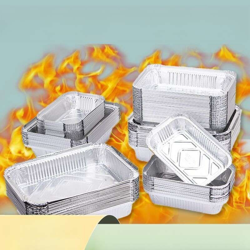 Blechdose, rechteckig, Einweg-Mahlzeitenverpackung, Grillbacken, stark auslaufsicher, unzerbrechlich, Aluminiumfolienbox, verdickt_voghion.com