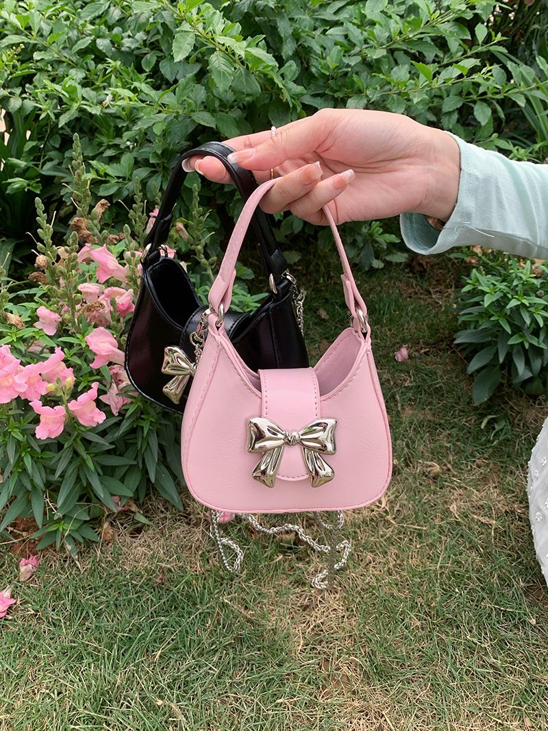 Niche bow handbag new spring/summer trend sweet cool lipstick chain crossbody mini small bag for women_voghion.com
