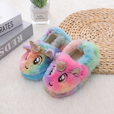 Pantofole soffici per ragazzi e ragazze Comode scarpe da casa in peluche Pantofole antiscivolo per interni ed esterni Slip Comode pantofole in cotone Pantofole in cotone_voghion.com