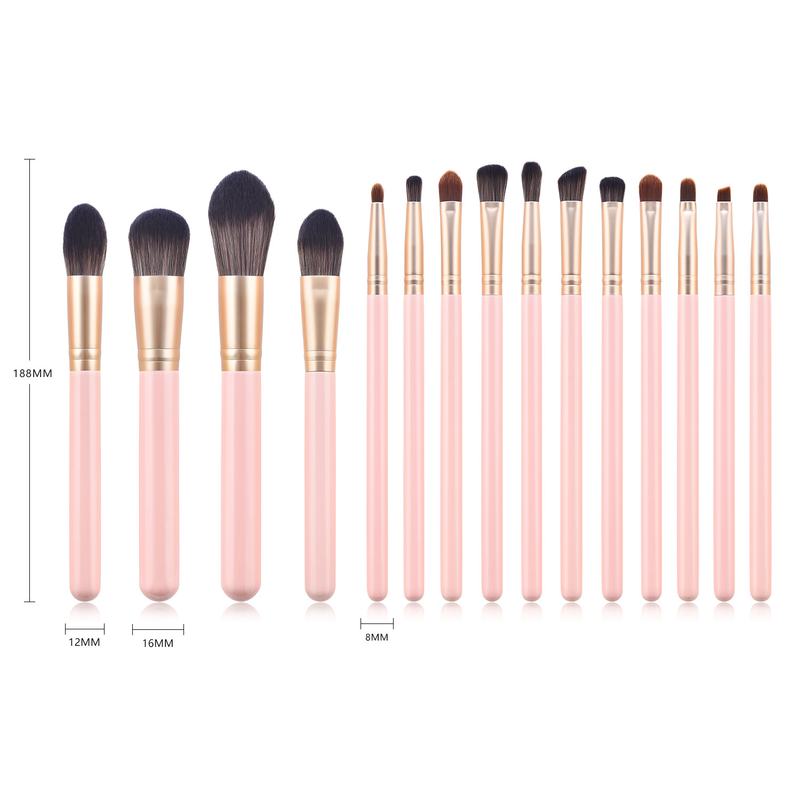 15 pcs makeup brush set, brush tip, wooden handle, powder, makeup tool set, beauty tool GUJHUI_voghion.com