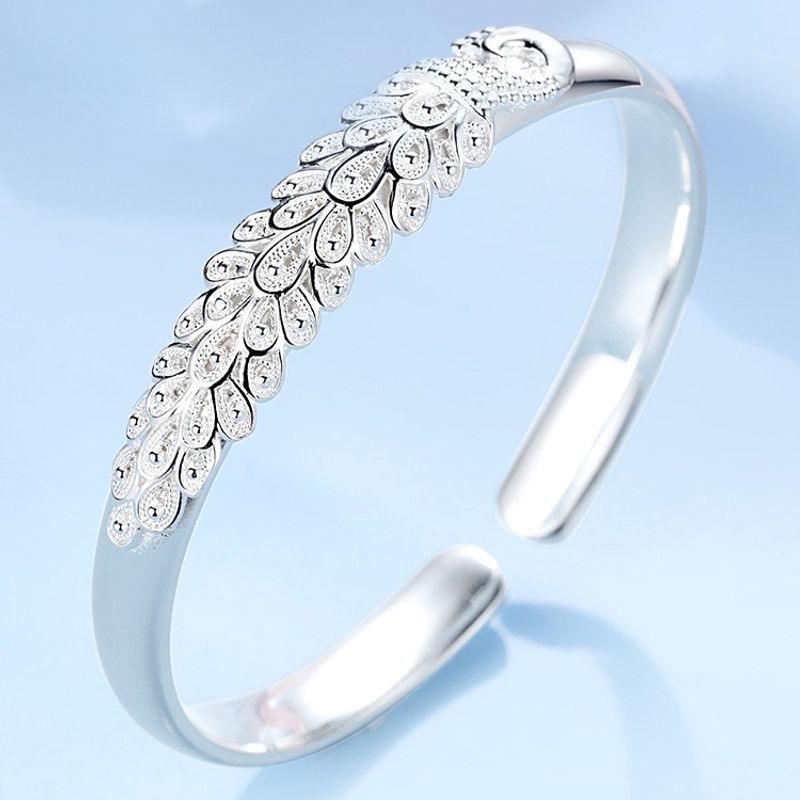 Edle Hübsche Sterg Sier Pea Öffnung Bildschirm Armband Armreif Für Frauen Fashion Party Hochzeit Zubehör Schmuck Geschenk_voghion.com