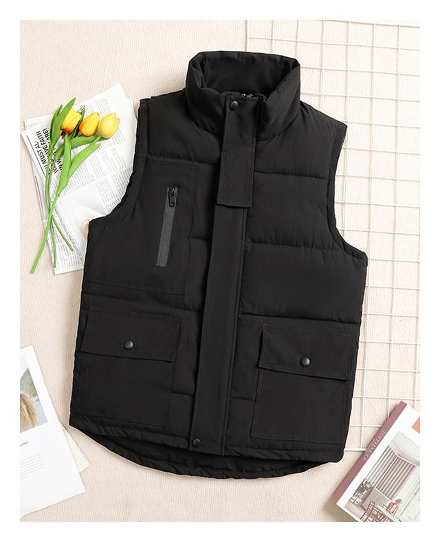 Gilet matelassé unisexe brodé avec logo personnalisé – Veste de travail légère et chaude pour l'image de marque de l'entreprise_voghion.com