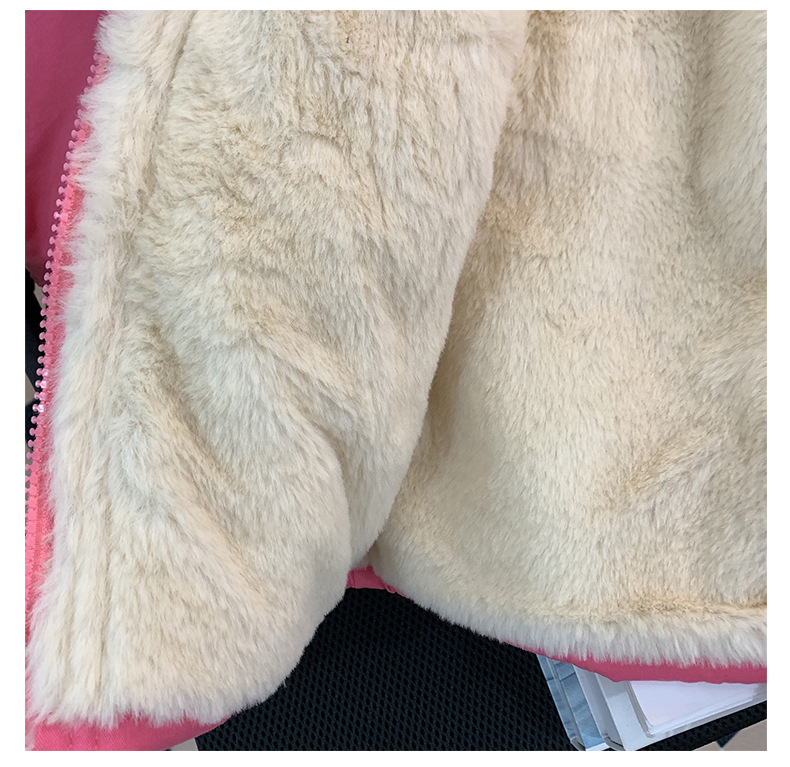 Wintermantel mit Fleecefutter für Mädchen mit abnehmbarer Kapuze, dicke Pufferjacke für Kleinkinder und Kinder (100–150 cm), stilvolles koreanisches Design_voghion.com