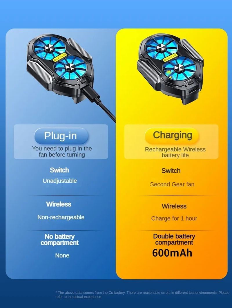 Dual Rechargeable Mobile Cooler Universal Cool Heat Sink Stronger Portable Phone Silent Fan Air Cooling_voghion.com