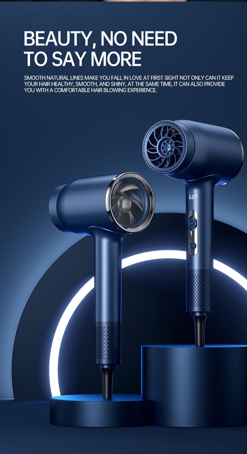 Intelligent display high-speed electric hair dryer high-power negative ion hair conditioner_voghion.com