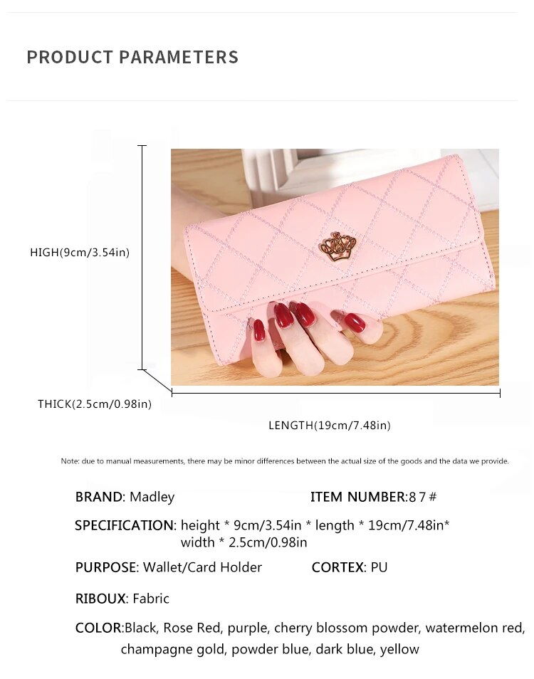 Frauen Brieftasche Dame Kupplung Leder Plaid Haspe Weibliche Brieftaschen Lange Länge Karte Halter Telefon Tasche Geld_voghion.com