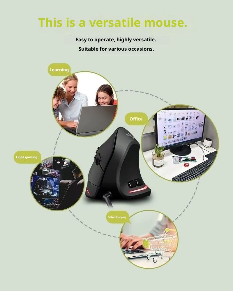 Digitex Digitex ZELOTES T20 Vertical Side Grip Ergonomic Silent Wired Computer Gaming Office Mouse_voghion.com