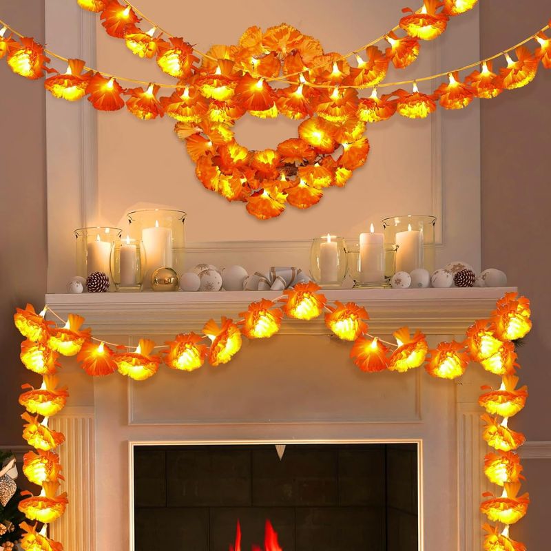 Light String Led Halloween New Chrysanthemum Light Qingming Festival Marigold String Light Ghost Festival Decorative Light Wholesale_voghion.com